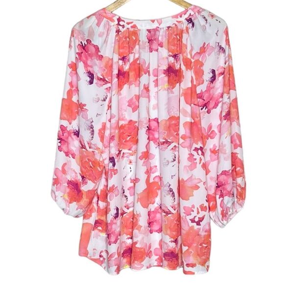 Fleur bleue top size 2X - Picture 2 of 4